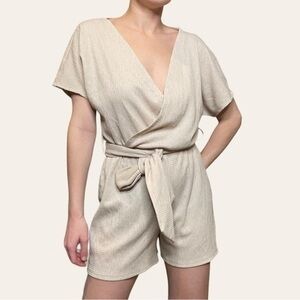 H&M Beige & Gold Wrap Romper 💕